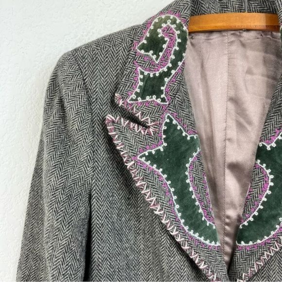 Etro Tweed Wool Velvet Paisley Blazer - Picture 2 of 9